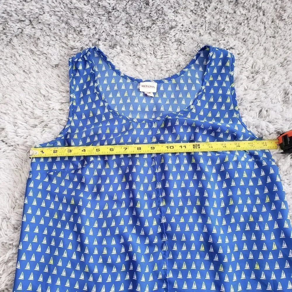 MERONA Sleeveless Sailorboat Design Blouse